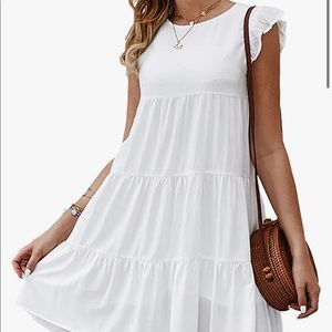 Ruffle sleeve mini babydoll dress for summer/spring